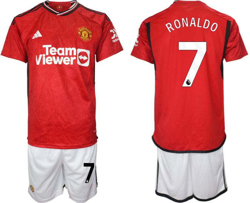 Men 2023-2024 Club Manchester United home red 7 Soccer Jersey